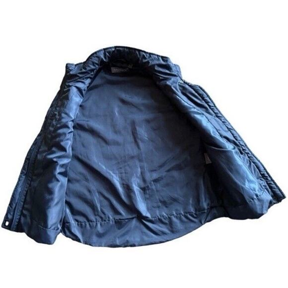 Bagatelle Quilted Vest Navy Toggles Size Small Zip Snap Button Cabin Lodge Fall - Picture 5 of 9